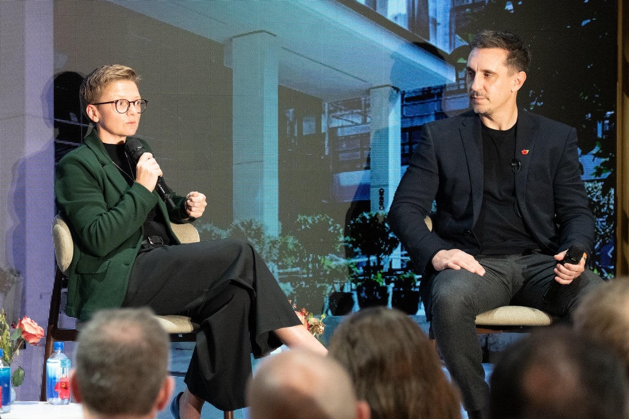 Bev Craig and Gary Neville