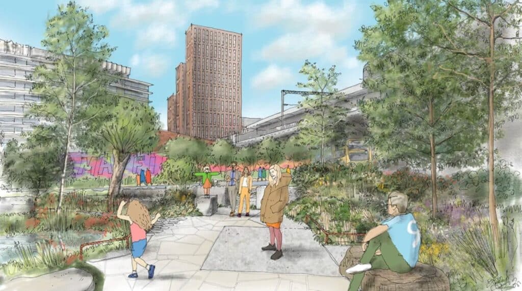 Artist’s impression of the Intelligent Garden at Mayfield Credit: Studio Egret West